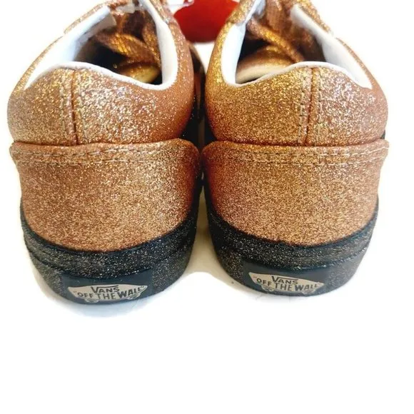 Vans Kids Unisex Off The Wall Skateboard Shoes Gold Glitter 508357 Youth Size 2