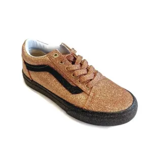 Vans Kids Unisex Off The Wall Skateboard Shoes Gold Glitter 508357 Youth Size 2