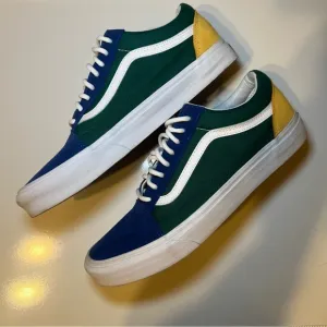 Vans Men 10.5 Old Skool Yacht Club Colorblock Sneaker Shoe Suede Canvas Skate