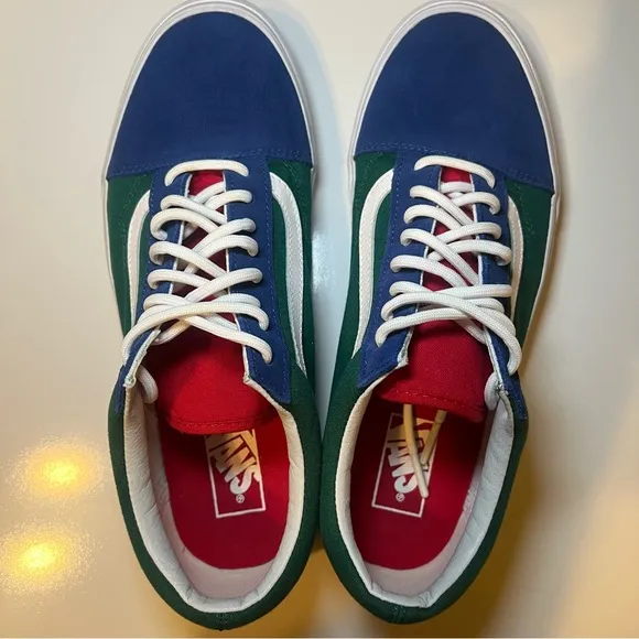 Vans Men 10.5 Old Skool Yacht Club Colorblock Sneaker Shoe Suede Canvas Skate