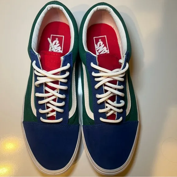 Vans Men 10.5 Old Skool Yacht Club Colorblock Sneaker Shoe Suede Canvas Skate