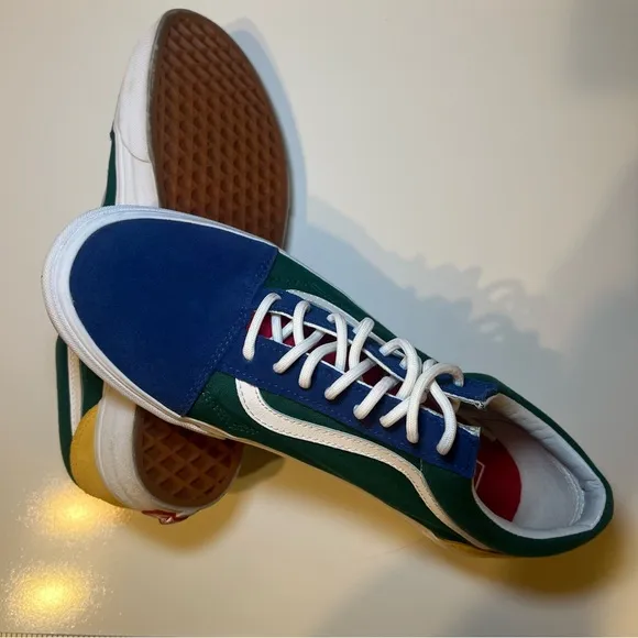 Vans Men 10.5 Old Skool Yacht Club Colorblock Sneaker Shoe Suede Canvas Skate