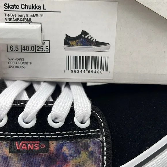 Vans Men’s Black and Tie-Dye Sneakers Skate Chukka LTerry BlackVN0A4BX4BML