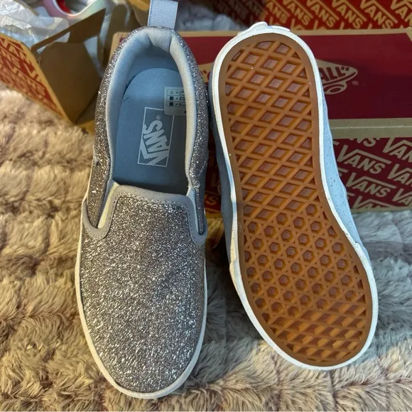 Vans Off The Wall Asher Glitter Girl Sneakers Size 2