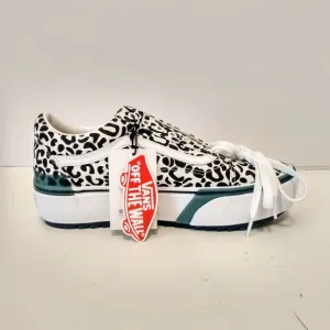 Vans Off The Wall Black White Print Unisex Low Top Lace Up Sneakers sz 8 men 9.5