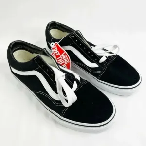 Vans OLD SKOOL Black White (VN000D3HY28) Skateboard Shoes Size 6 Kids Unisex