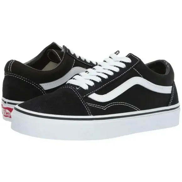 Vans OLD SKOOL Black White (VN000D3HY28) Skateboard Shoes Size 6 Kids Unisex