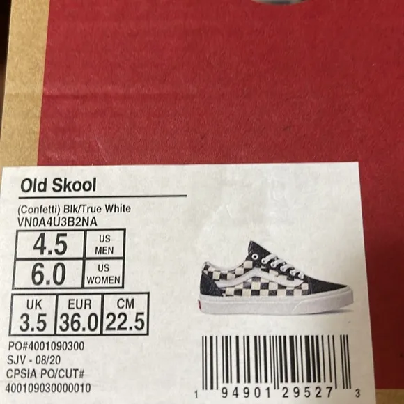 VANS OLD SKOOL CONFETTI BLACK/TRUE WHITE WMNS