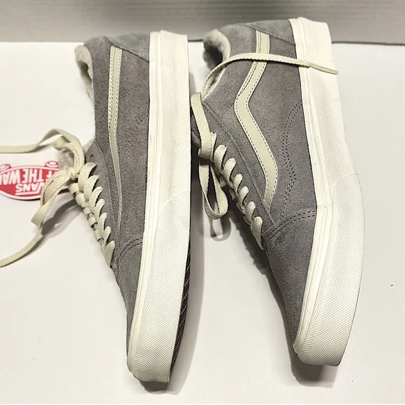 Vans Old Skool Cozy Hug Drizzle Marshmallow Sherpa Sneakers Gray Unisex 9.5M 11W