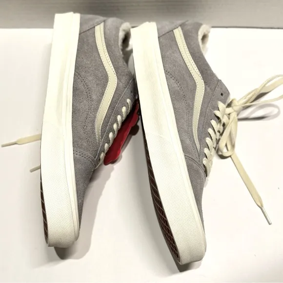 Vans Old Skool Cozy Hug Drizzle Marshmallow Sherpa Sneakers Gray Unisex 9.5M 11W