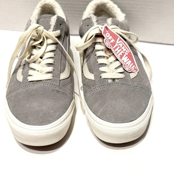 Vans Old Skool Cozy Hug Drizzle Marshmallow Sherpa Sneakers Gray Unisex 9.5M 11W