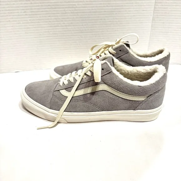 Vans Old Skool Cozy Hug Drizzle Marshmallow Sherpa Sneakers Gray Unisex 9.5M 11W