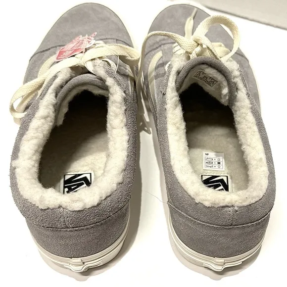 Vans Old Skool Cozy Hug Drizzle Marshmallow Sherpa Sneakers Gray Unisex 9.5M 11W
