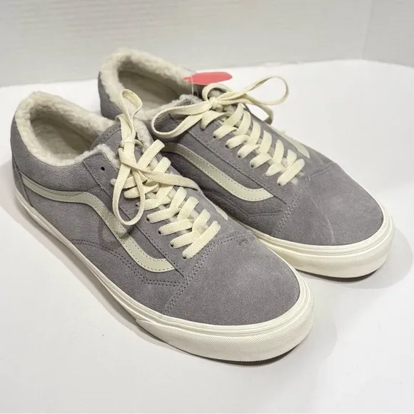 Vans Old Skool Cozy Hug Drizzle Marshmallow Sherpa Sneakers Gray Unisex 9.5M 11W