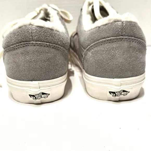 Vans Old Skool Cozy Hug Drizzle Marshmallow Sherpa Sneakers Gray Unisex 9.5M 11W