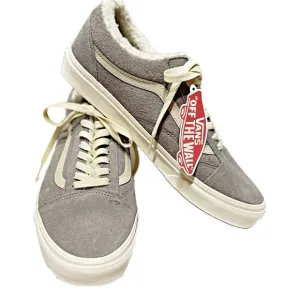 Vans Old Skool Cozy Hug Drizzle Marshmallow Sherpa Sneakers Gray Unisex 9.5M 11W