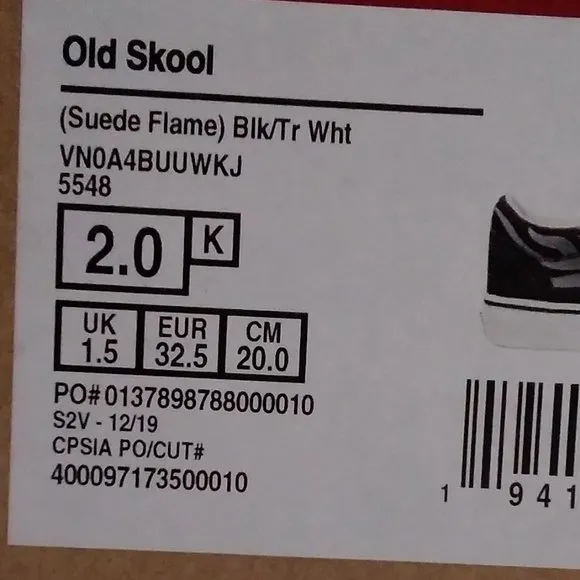Vans Old Skool KIDS SHOES SIZE-2.0 K