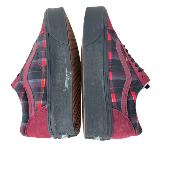 Vans Old Skool Stackform Sneakers Unisex Size M7.5/W9.0 Red Plaid Lace Up 721356