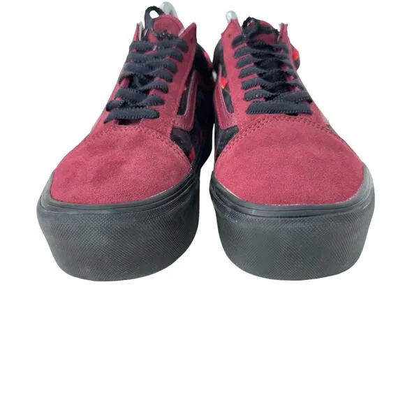 Vans Old Skool Stackform Sneakers Unisex Size M7.5/W9.0 Red Plaid Lace Up 721356