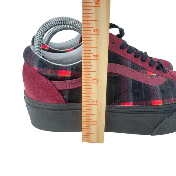 Vans Old Skool Stackform Sneakers Unisex Size M7.5/W9.0 Red Plaid Lace Up 721356