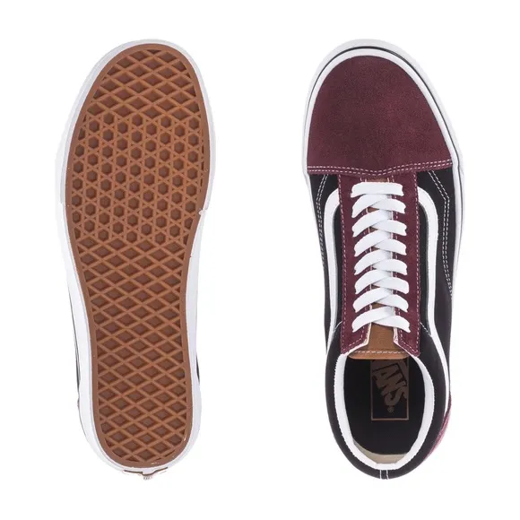Vans Old Skool Unisex Sneakers - Black/Maroon Red