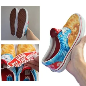 Vans Old Skool VN0A5EE6ABO Unisex Tie Dye Block Multicolor Shoes Size Kids 1.5