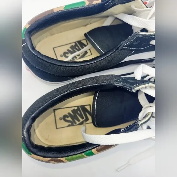 VANS Old Skool X Bape Unisex Custom Made Camo Shark Teeth Sneakers SZ 8