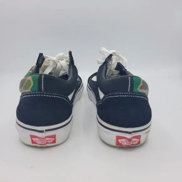 VANS Old Skool X Bape Unisex Custom Made Camo Shark Teeth Sneakers SZ 8