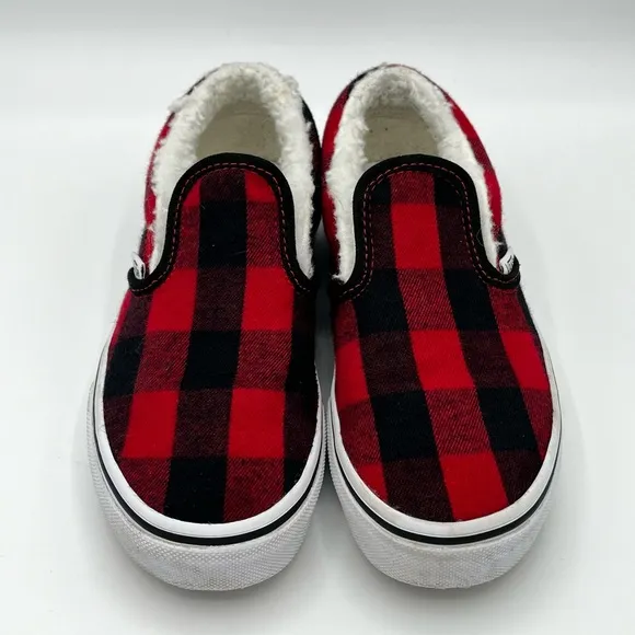 Vans Shoes Unisex Size 1  Slip On Plaid Sherpa Buffalo Sneaker