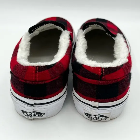 Vans Shoes Unisex Size 1  Slip On Plaid Sherpa Buffalo Sneaker