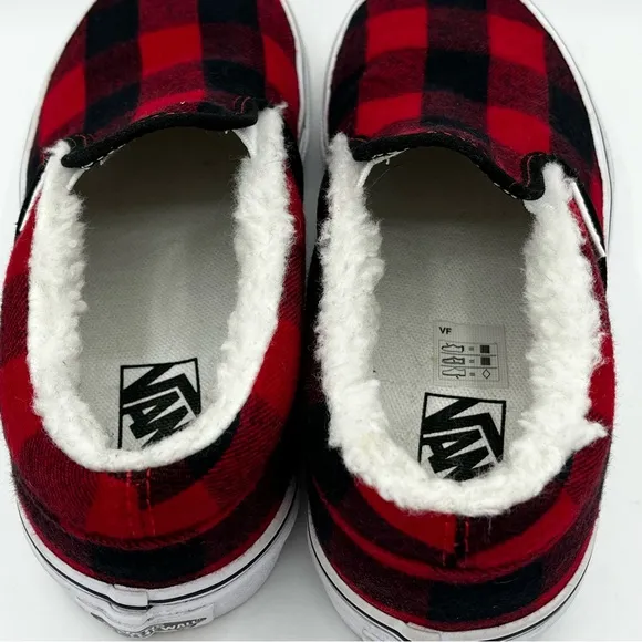 Vans Shoes Unisex Size 1  Slip On Plaid Sherpa Buffalo Sneaker