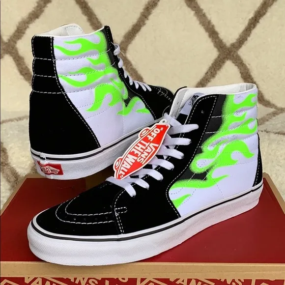 •VANS SK-8 HI FLAME black/true white Mens