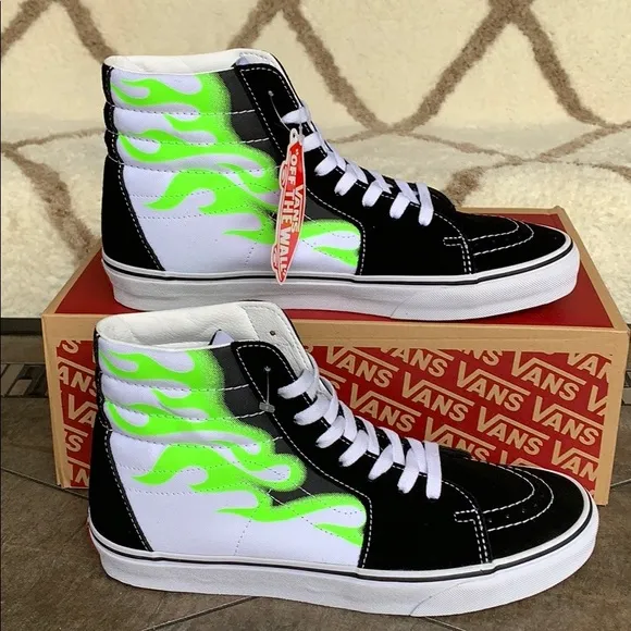 •VANS SK-8 HI FLAME black/true white Mens