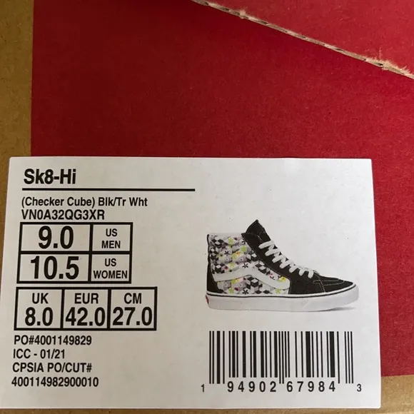 Vans Sk8-Hi Checker Cube Black/True White Men’s
