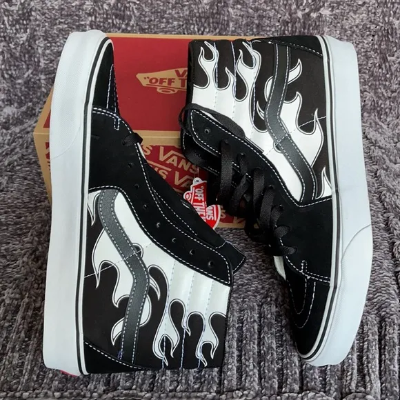 Vans Sk8-Hi Flame Black/White MENS