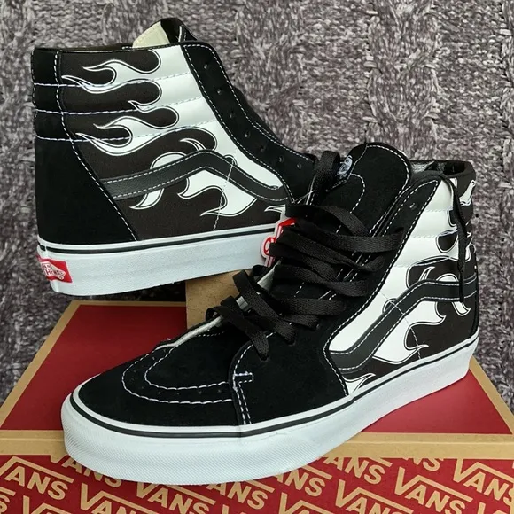 Vans Sk8-Hi Flame Black/White MENS