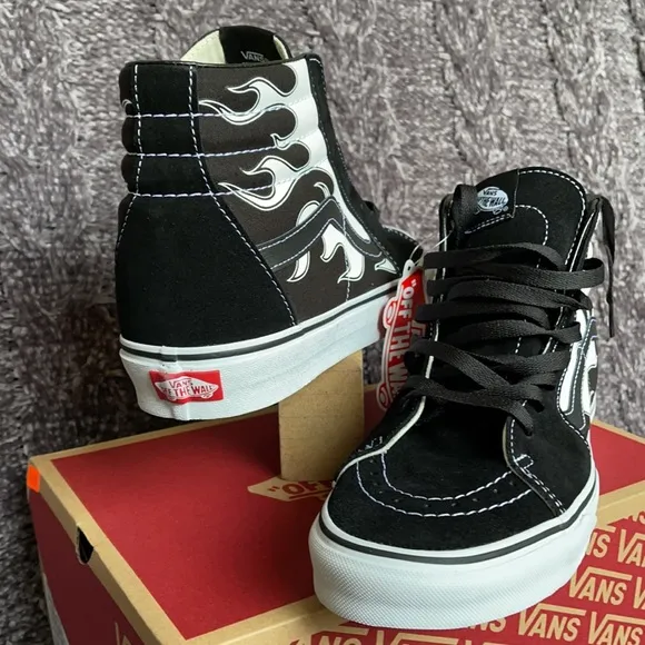 Vans Sk8-Hi Flame Black/White MENS