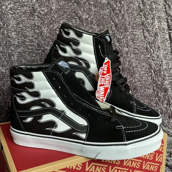 Vans Sk8-Hi Flame Black/White MENS