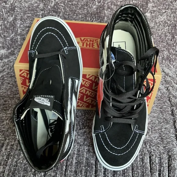 Vans Sk8-Hi Flame Black/White MENS
