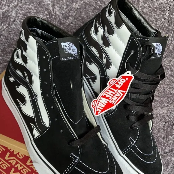 Vans Sk8-Hi Flame Black/White MENS
