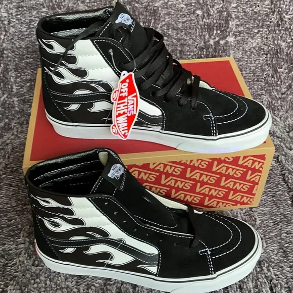 Vans Sk8-Hi Flame Black/White MENS