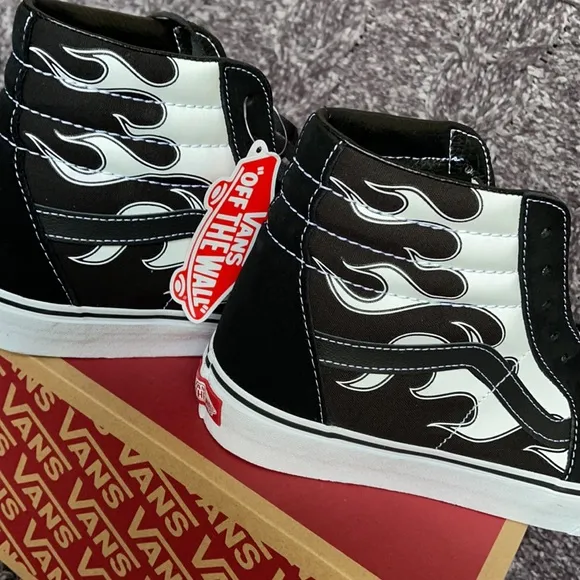 Vans Sk8-Hi Flame Black/White MENS