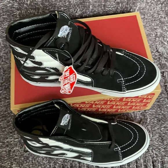 Vans Sk8-Hi Flame Black/White MENS