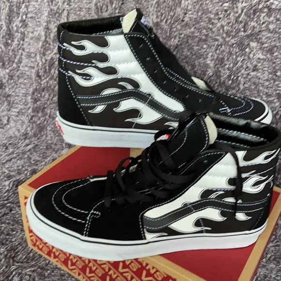 Vans Sk8-Hi Flame Black/White MENS