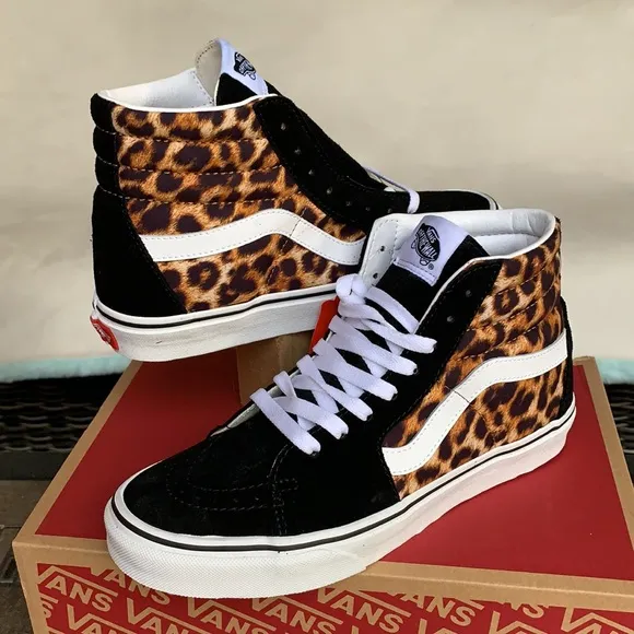 VANS SK8-HI LEOPARD BLACK/TRUE WHITE WMNS