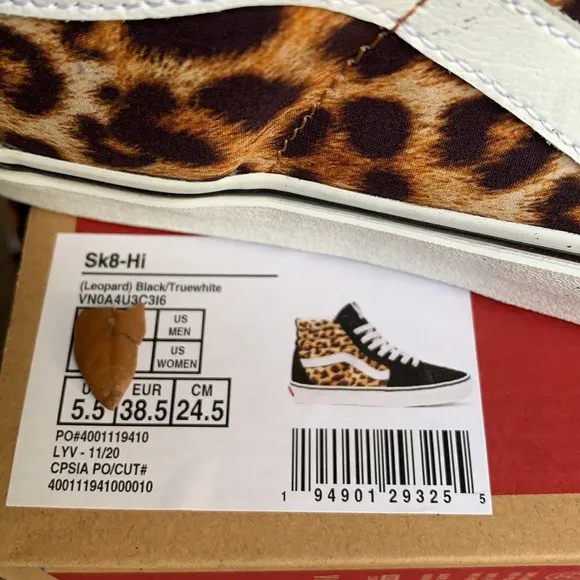 VANS SK8-HI LEOPARD BLACK/TRUE WHITE WMNS