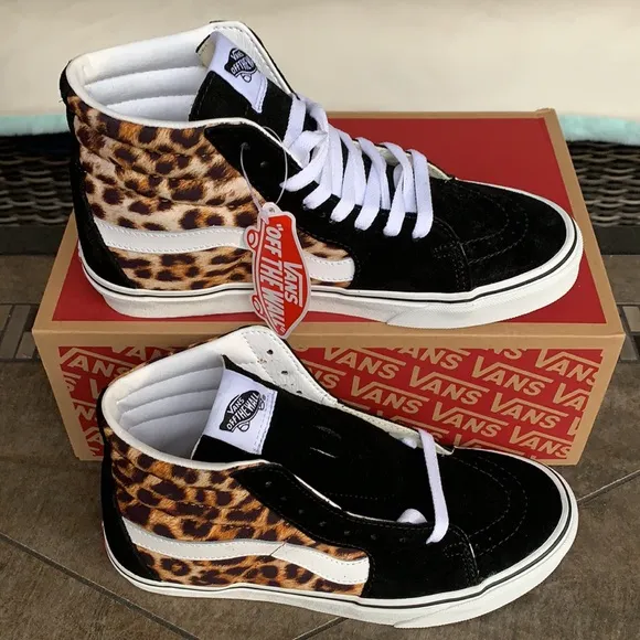 VANS SK8-HI LEOPARD BLACK/TRUE WHITE WMNS