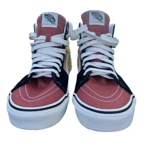 Vans SK8-HI Varsity Multi-Color Unisex Canvas High Top Sneakers Size M 10.5 W 12
