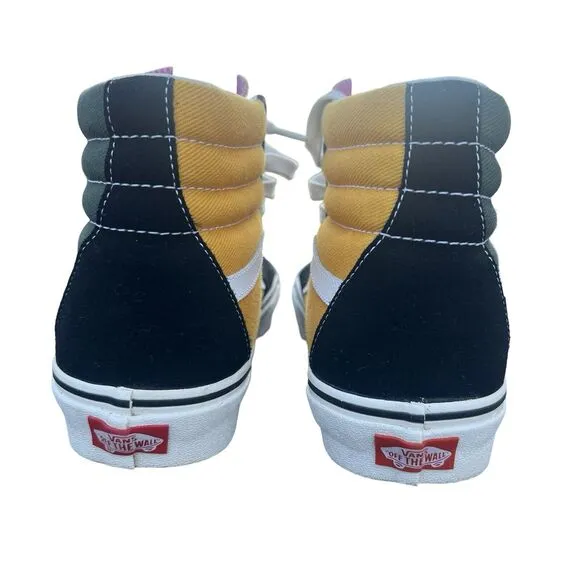 Vans SK8-HI Varsity Multi-Color Unisex Canvas High Top Sneakers Size M 10.5 W 12