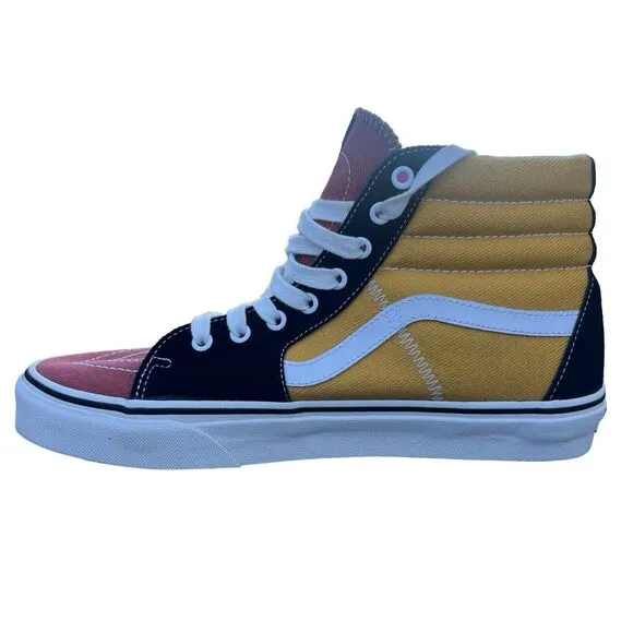 Vans SK8-HI Varsity Multi-Color Unisex Canvas High Top Sneakers Size M 10.5 W 12